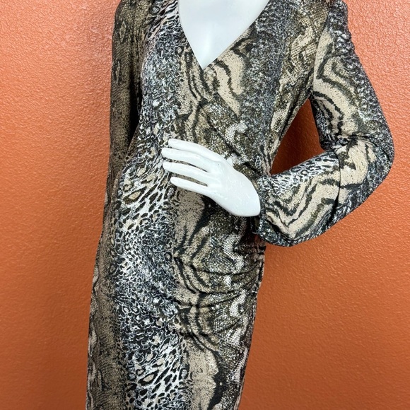 INC International Concepts Animal Print Long Sleeve Dress Size Large E64 - Picture 3 of 15